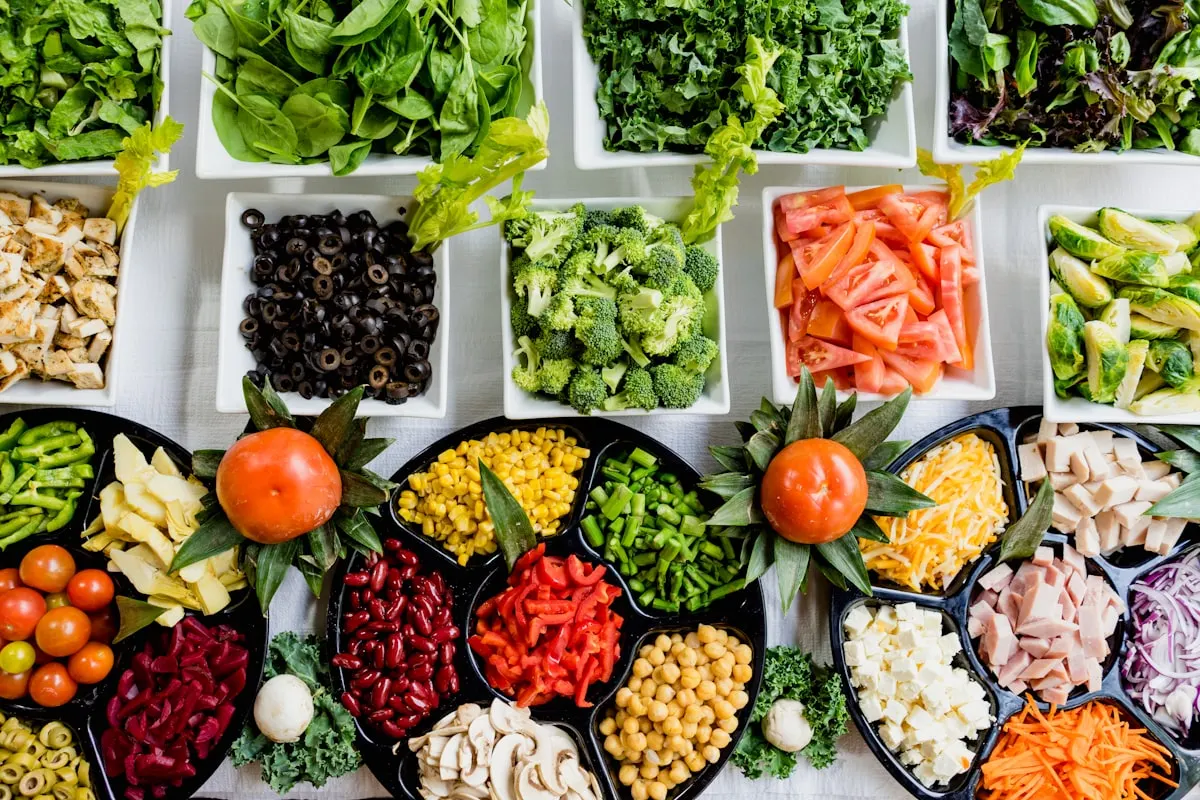 Healthy balanced meal with fresh vegetables, quinoa, and protein representing optimal nutrition